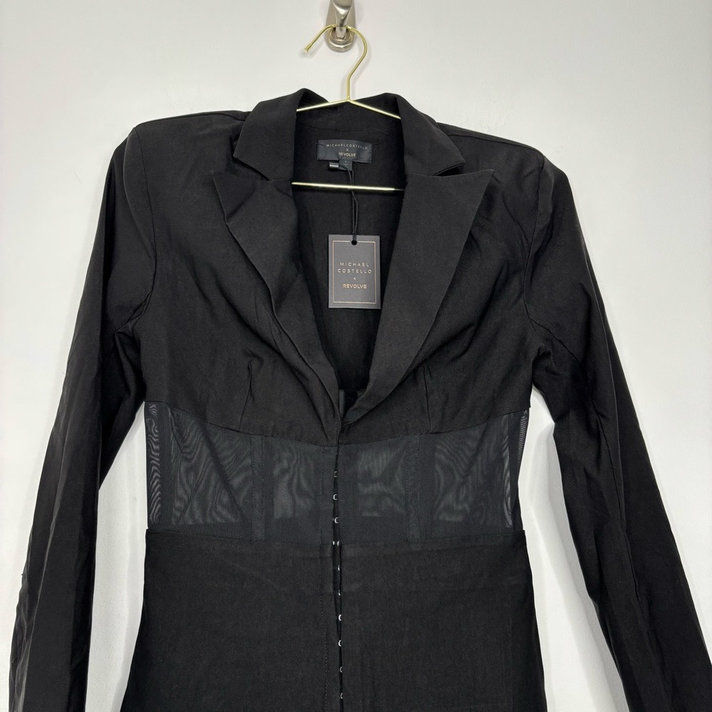 Michael Costello x REVOLVE Chase Jacket Dress Black Blazer Mini, Size Small New - Picture 6 of 16